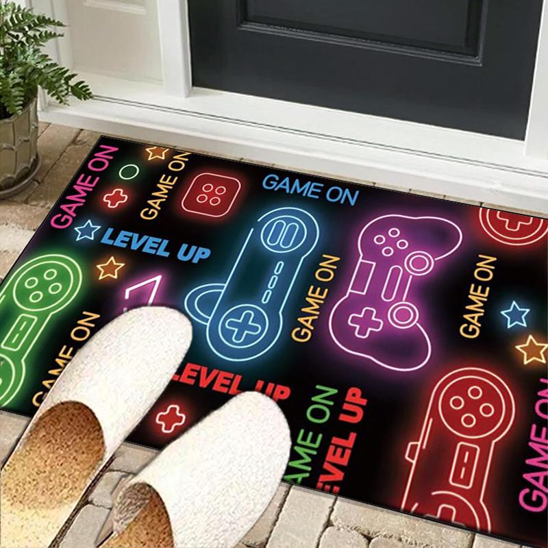 Neon Game Over Kunst Büro Teppich Stuhlunterlage, Spielteppich, Geeignet für Eingangsbereich, Schlafzimmer, Wohnzimmer, Schreibtisch, Weihnachtsgeschenk