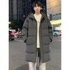 Men's Mid-Length Hooded Cotton-Padded Jacket, Thick Over-the-Knee Winter Coat, Youth Trendy Brand, 2024 New Style.