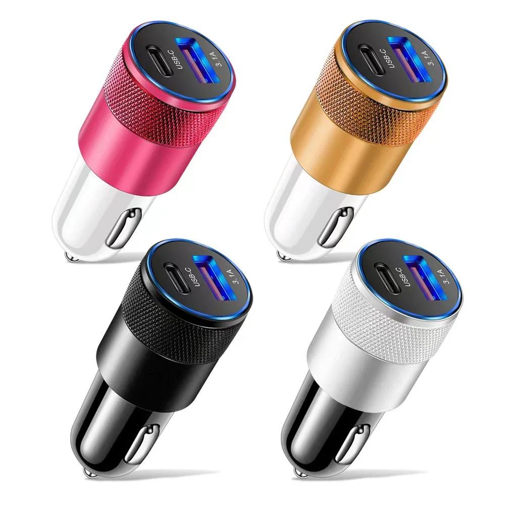 66W USB Fast Charging Car Charger Type C Phone Adapter For Xiaomi Huawei PD Phone Charger Car Adapter Socket Cigarette Lighter