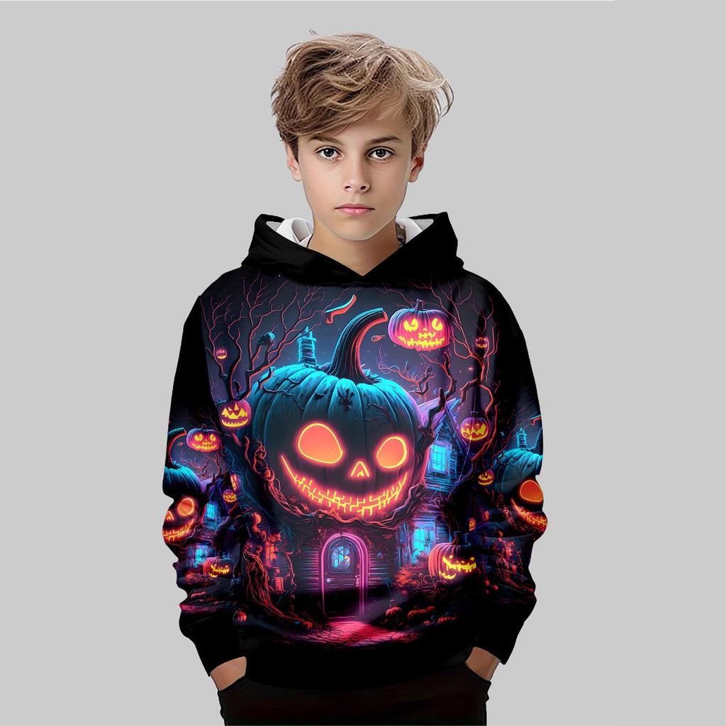 Cartoon Casual Top Fashion Print Sweatshirt Loose Fit Hoodies Sweatshirts Boys