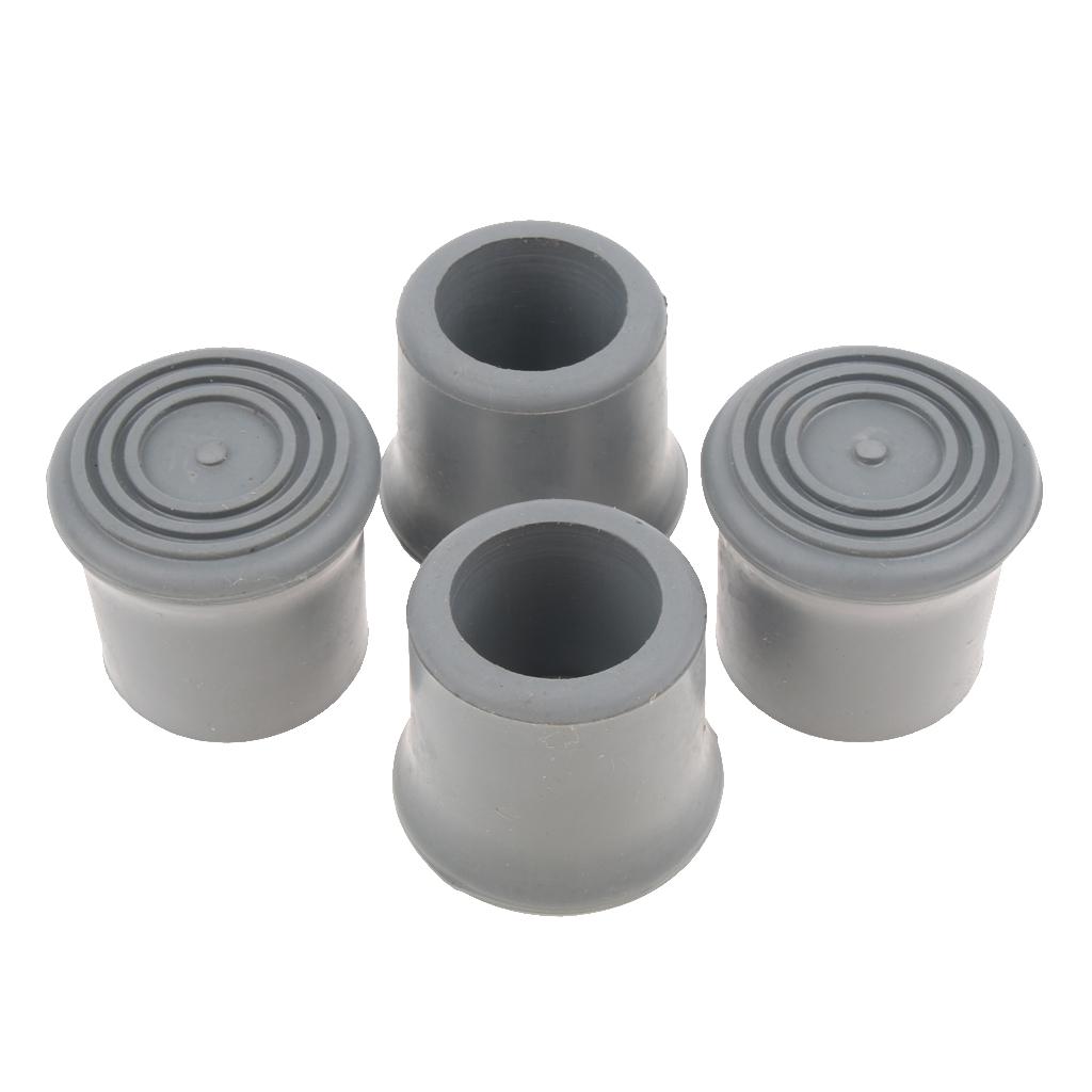 4Pcs Anti- Crutch Walking Aid Foot for Canes Aids, Easy to Install - Gray, 22mm