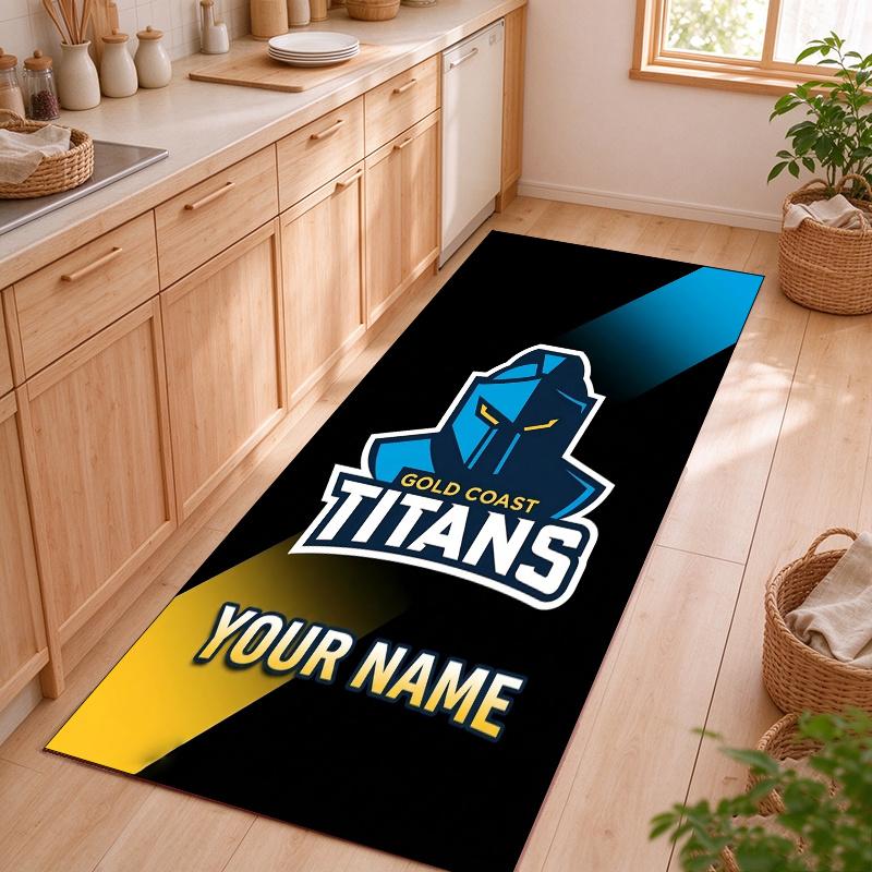 gol coast titans Customizable name kitchen floor mat easy to clean and wipe down Suitable for kitchens living rooms and entryways—a perfec