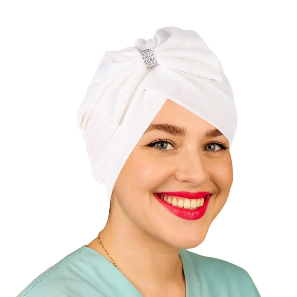 Hemp Bow Fashion Tam-O'-Shanter Multicolor Big Bow Forehead Cross Stick-on Crystals