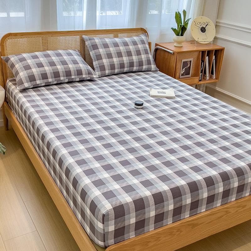 New Style Bed Sheet Single Piece Unprinted Style Bed Cover Mattress Protector Dormitory Single Non-slip Bed Sheet Universal for All Seasons