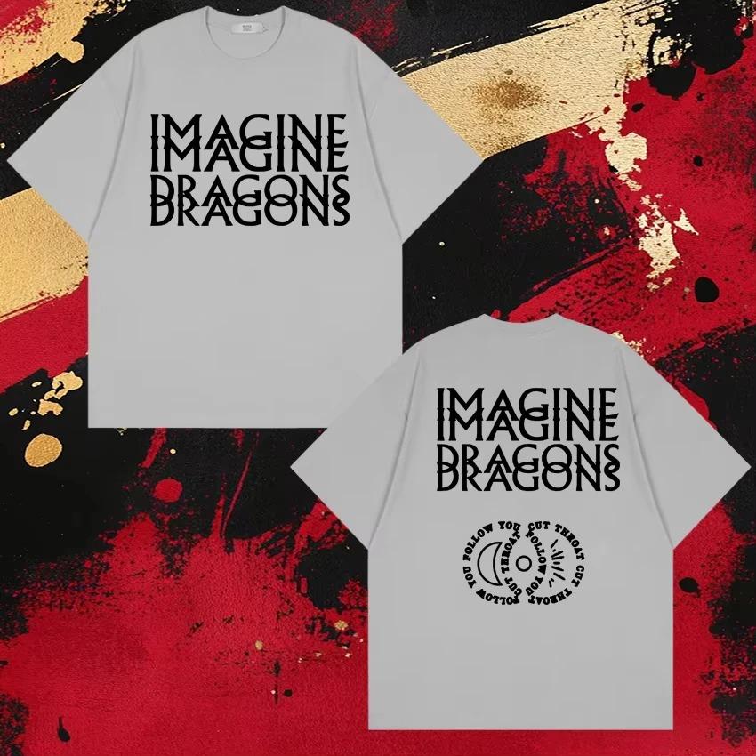 Imagine Dragons Album Tour 2026 Double Sided Printed T Shirt Unisex Cotton Tops Hip Hop Men Women Short Sleeve T-shirts