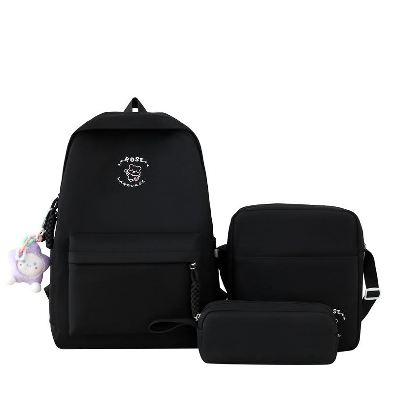 Schoolbag for Women Cute Large Capacity Elementary School Students Campus Backpack Simple Solid Color Girl Backpack High Value Bag