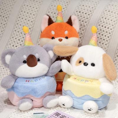 Roztomilý Kreslený Liška Pes Koala Narozeninový Dort Plyšové Hračky Vycpané Zvíře Krémová Svíčka Polštář Dekorace Párty Narozeninový Dárek Pro Děti