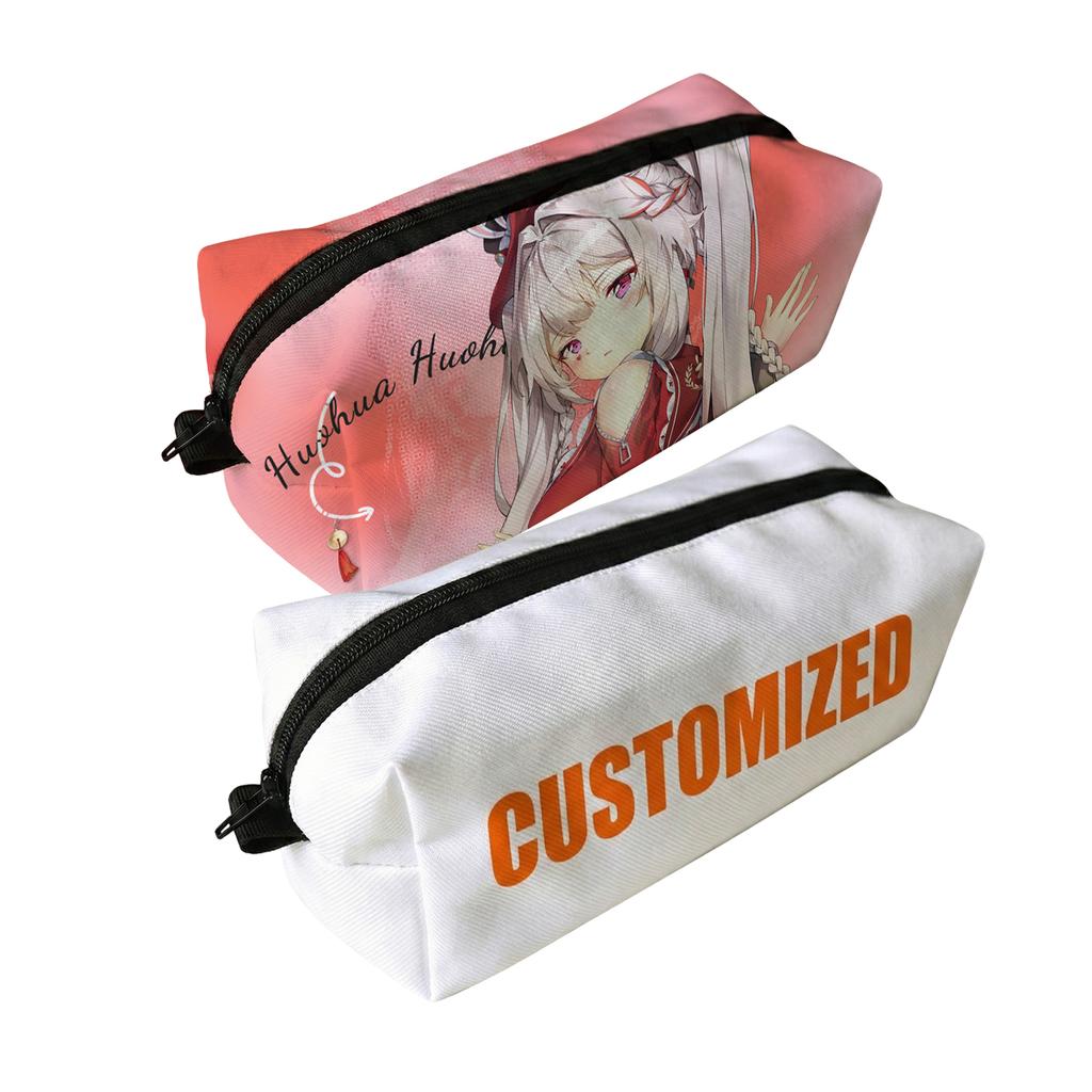 Custom Logo Printed Zipper Closure Large Capacity Nylon Portable Pencil Case Promotional School Stationery Bulk Supplier