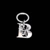 Stainless Steel Alphabet Flower Cutout Keychain Pendant