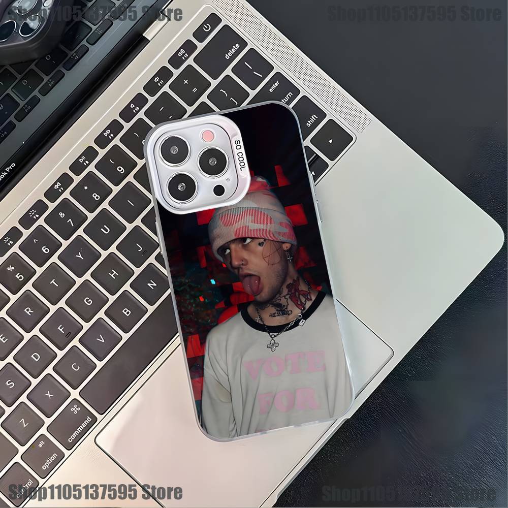 Rapper L-LIL Peep Handyhülle für iPhone 16,15,14,13,12,11,Pro,XS,Max,Plus,Mini,SE4,E Schwarz Matt Stoßfeste Hülle