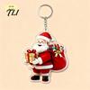 Christmas Keychains Cartoon Santa Claus Acrylic Keychain, Double-sided Key Keychain Ring, Pendant Charm for Backpack Handbag Purse Holiday Party