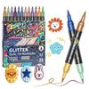 Pennarelli Pennelli Shimmer a Doppia Punta Penne Glitter Metalliche per Scrapbooking Fai da Te Colorazione Artisti Scuola Progetti Creativi