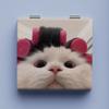Cat Pattern Foldable Mirror Magnifying Pocket Mirror Portable Makeup Mirror  Children Student