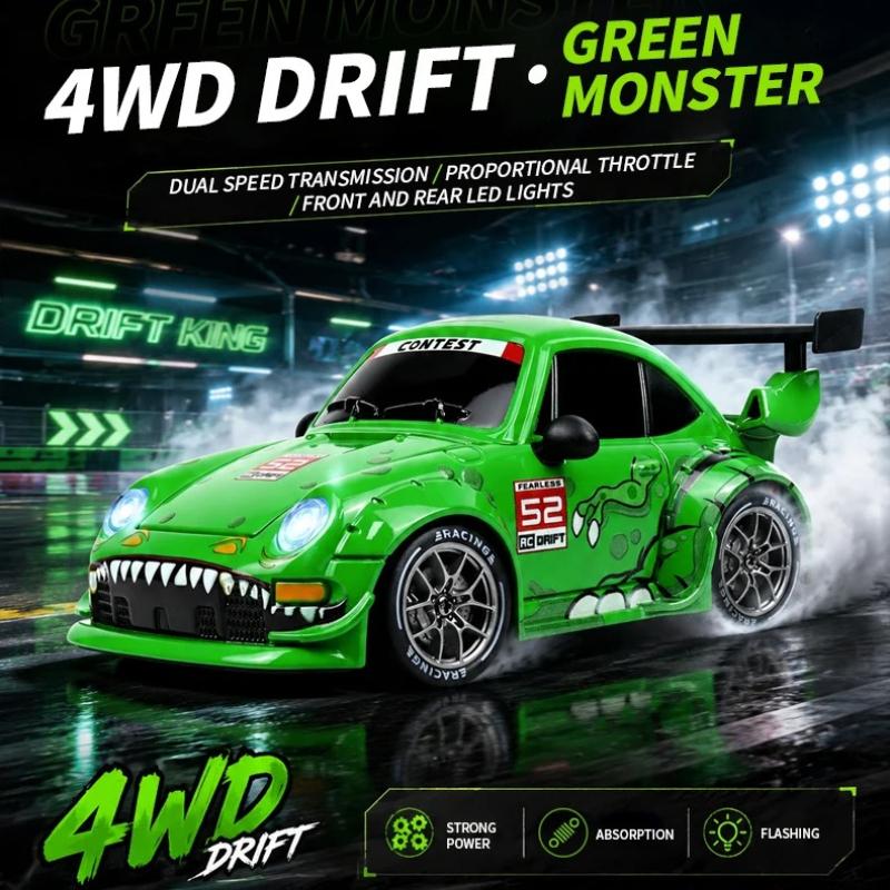 Portable Mini 1: 24 Speed 4-wheel Drive RC Drift Remote Control Car 2.4G Remote Control Racing Car Children Electric Toy Christmas Gift for Children