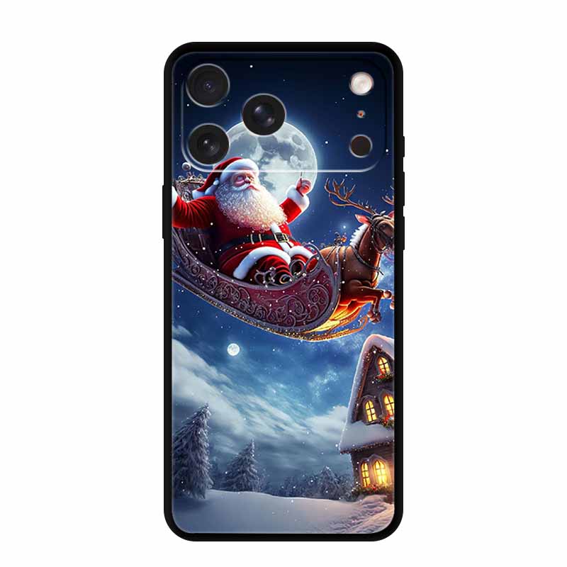 For iPhone 17 Pro Max Cover iPhone17 Pro Back Protective Phone Case For iPhone 17 Air Santa Christmas Soft Silicone TPU Coque
