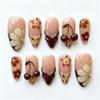30 Pieces Of Autumn And Winter Wearable Nails 3D Three-dimensional Cherry Almond Manicure Gentle Fake Nails Finished Nail Art Pieces