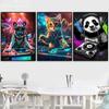Pop Art Colorful Neon Animals DJ Music Poster Aesthetic Capybara Cat Dog Panda Rabbit Canvas Print Wall Art Mural Room Decor