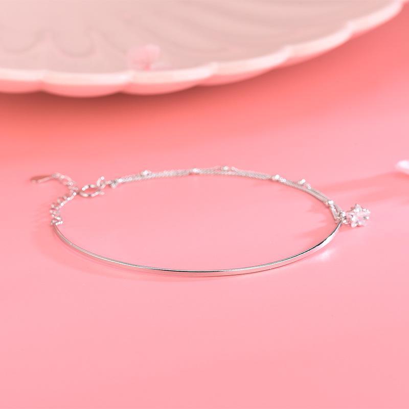 S925 Sterling Silver Double-Layer Zircon Star Bracelet