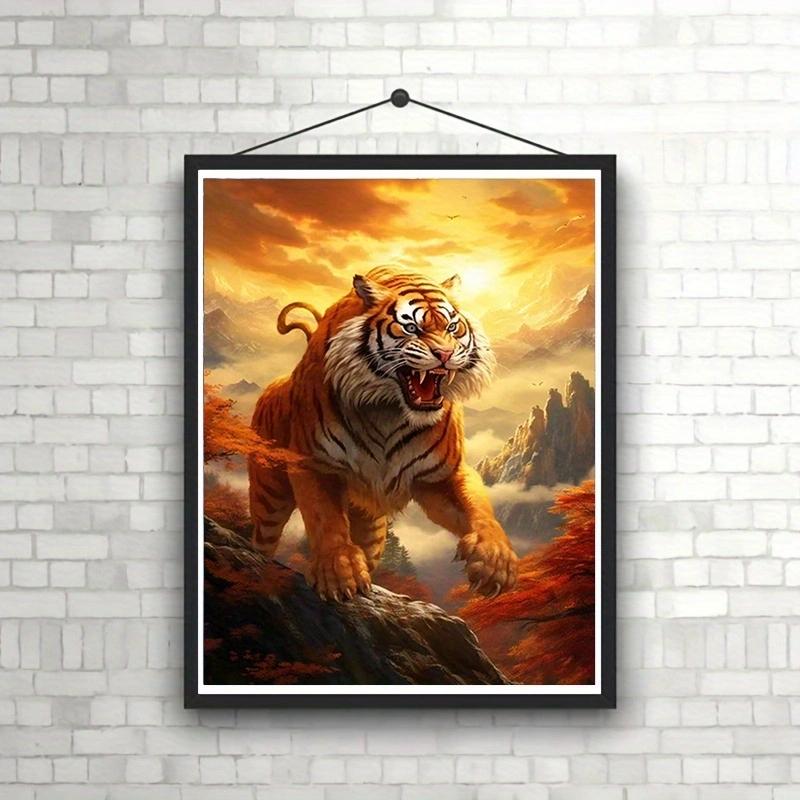 Pictură cu diamante cu strasuri 5D DIY, set de pictură cu diamante cu stras mozaic, set de picturi cu diamante, modelul Regele junglei