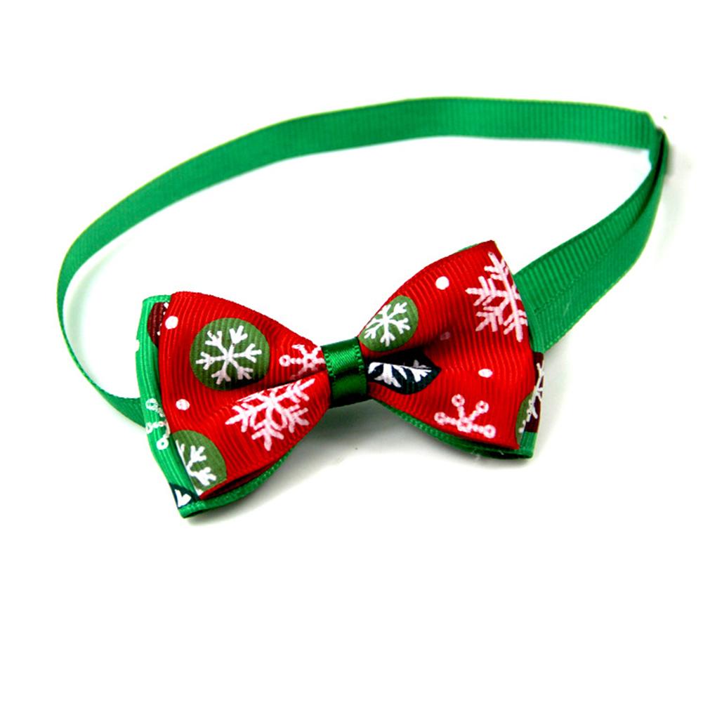 Christmas Series Bowknot Size Adjustable Collar for Pet Dog Teddy Supplies