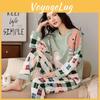 Womens Pajamas 18colors Winter New Korean Version Longsleeved Homewear Suit Loose Large Size Twopiece Suit Can Be Worn Outside