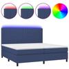 VidaXL Slat Bed Base with Mattress and LEDs, Upholstered Bed with Headboard, Double Bed, Adult Bedroom Bed, 3135067