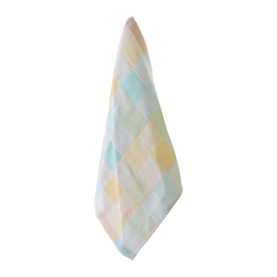 Cotton Checkered Square Towel Small 10"x10" Face Towel Absorbent Colorful Plaid Washcloth for Home Kitchen Face Washing Sweat Wiping