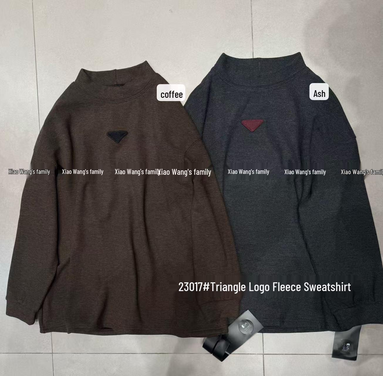 

Зимняя корейская футболка-свитшот большого размера с воротником-стойкой и флисовой подкладкой Xiao Wang 2017 One Size кофейный
