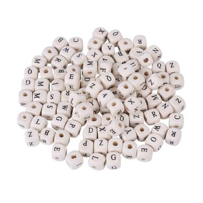 100 sztuk Mieszane Klonowe Kwadratowe Koraliki Kostki z Literami Luźne Koraliki Przekładkowe do DIY Tworzenia Biżuterii