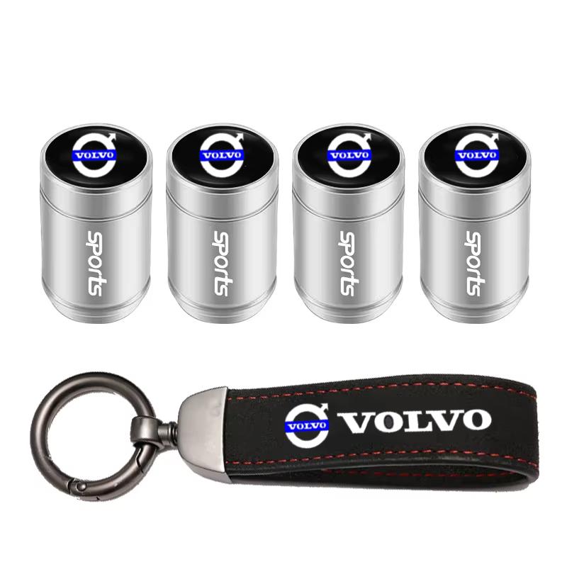 Car Logo Tire Valve Stems Cap Keychain Style Wheel Air Valve Cover For Volvo Xc60 Xc90 V40 V60 S60 V50 V90 S80 C40 XC40 V70 XC70