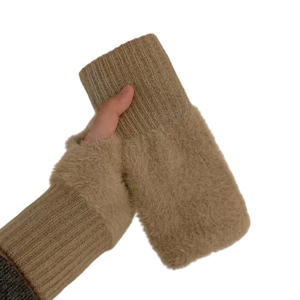 Trendy Warm Thermal Gloves Knitted Stylish Soft Gloves for Cold Weather Winter Cycling Skiing Climbing