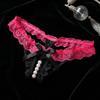Open Crotch Lace Pearl Panties Low Waist See-through Thong Underwear for Women  Ladies Girls