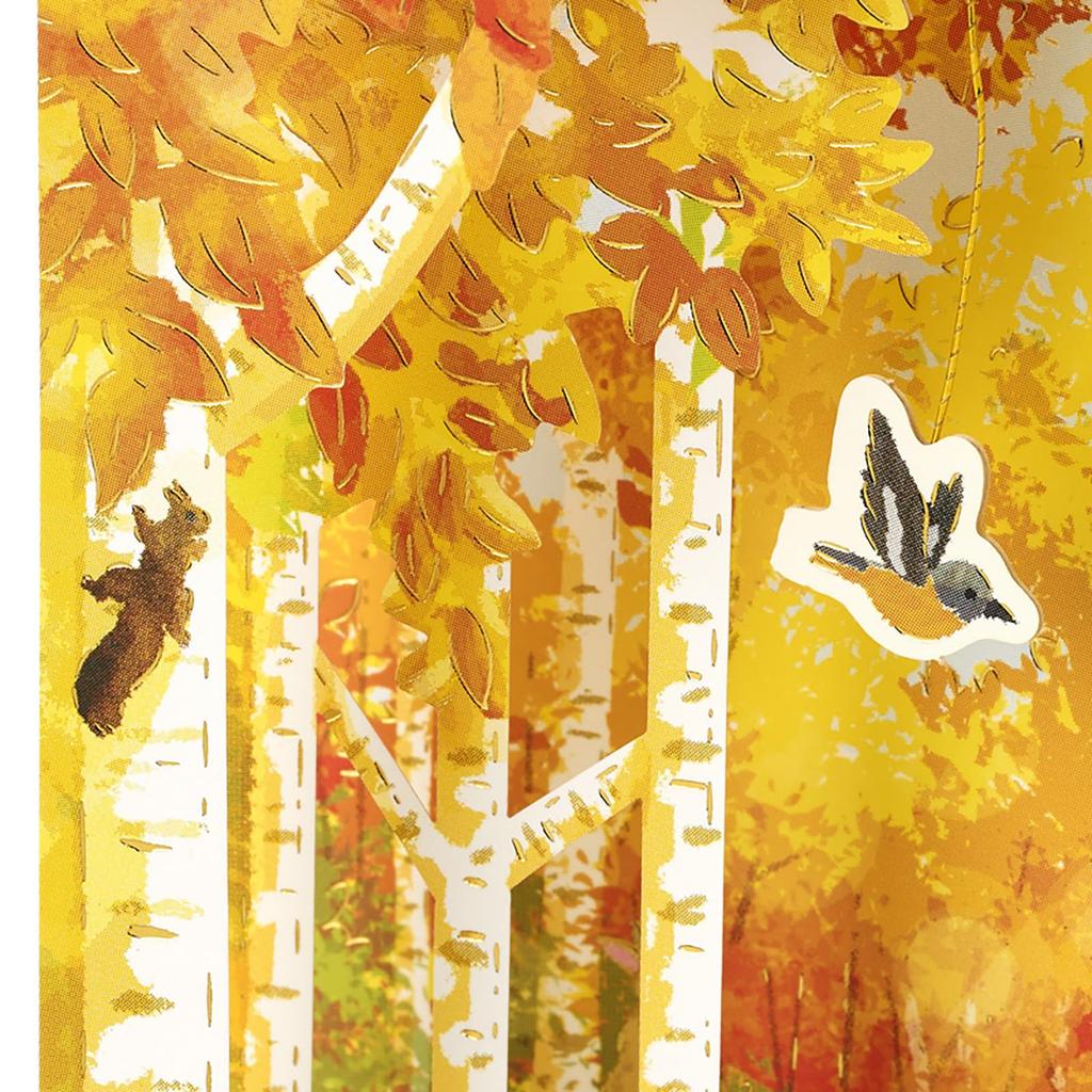 Sanrio Message Forest Paper JAU 502197 Card, Autumn, Animals, & Other, 7-5,