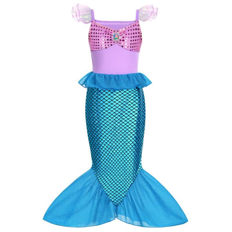Girl's Little Mermaid Ariel Princess Dress Cosplay Costume For Children Beautiful Mermaid Skirt For Girls' Parties And Performances
