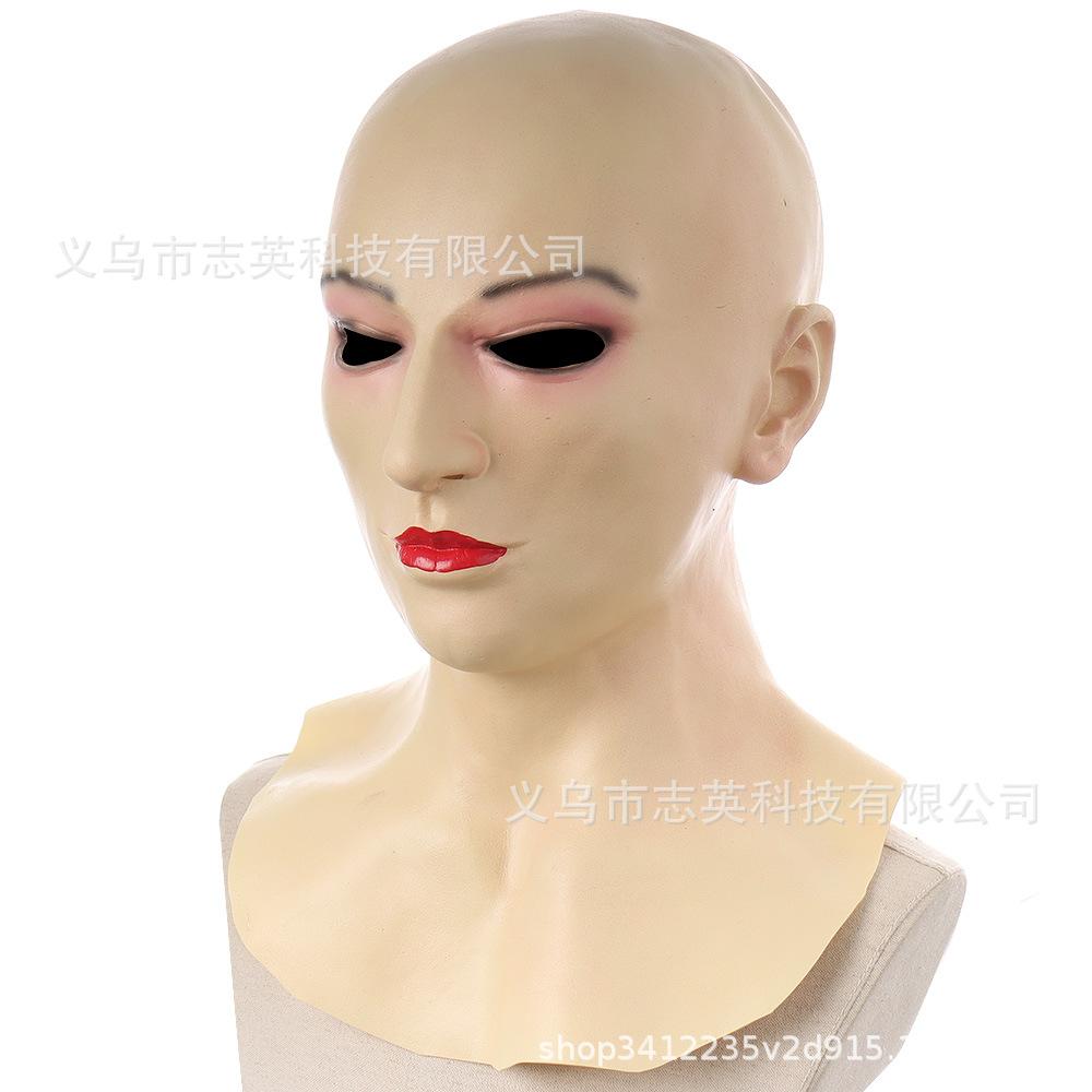 Halloween funny bald guy character mask Beauty Full-Face Mask for Halloween Masquerade Cos Props Bald beauty mask