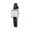 [ROMANSON] ROMANSON Renata Full Square R Black Leather Watch RWRLLL5BF012WHWH0