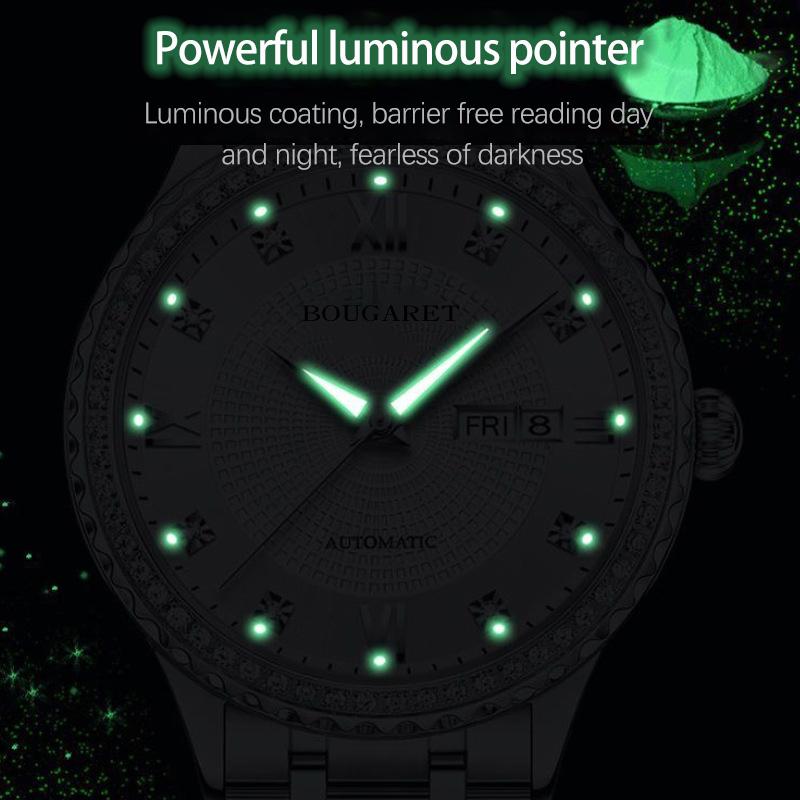 CQ416 Fashionable Men Watch Waterproof Luminous Calendar Brick Inlaid Quartz Watch Business Clock Giftwatches for Man