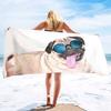 Niedliche Hunde Serie Meeresurlaub Strandtuch Schwimmbad Badetuch Mikrofaserhandtuch