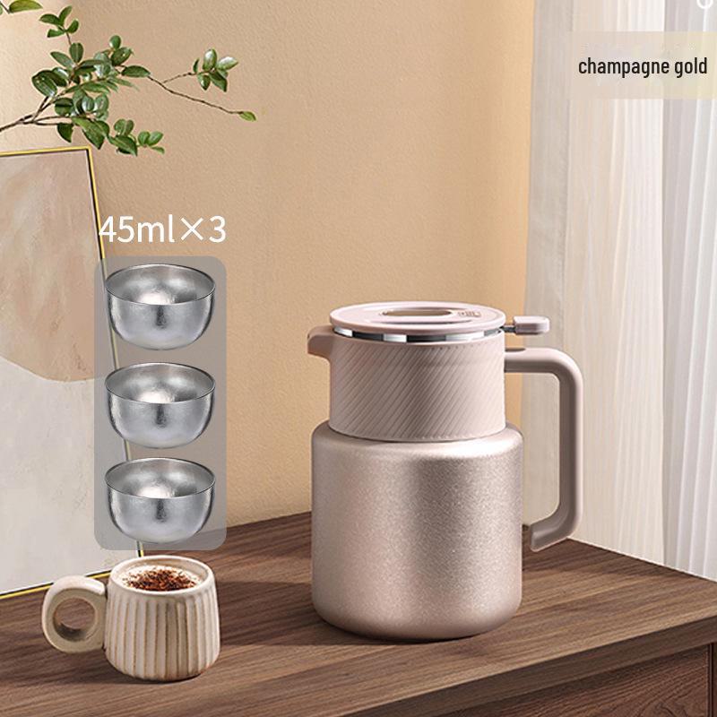 High-Grade Titanium Insulated Teapot, 1500ml, Stylish Design for Old White Tea Brewing