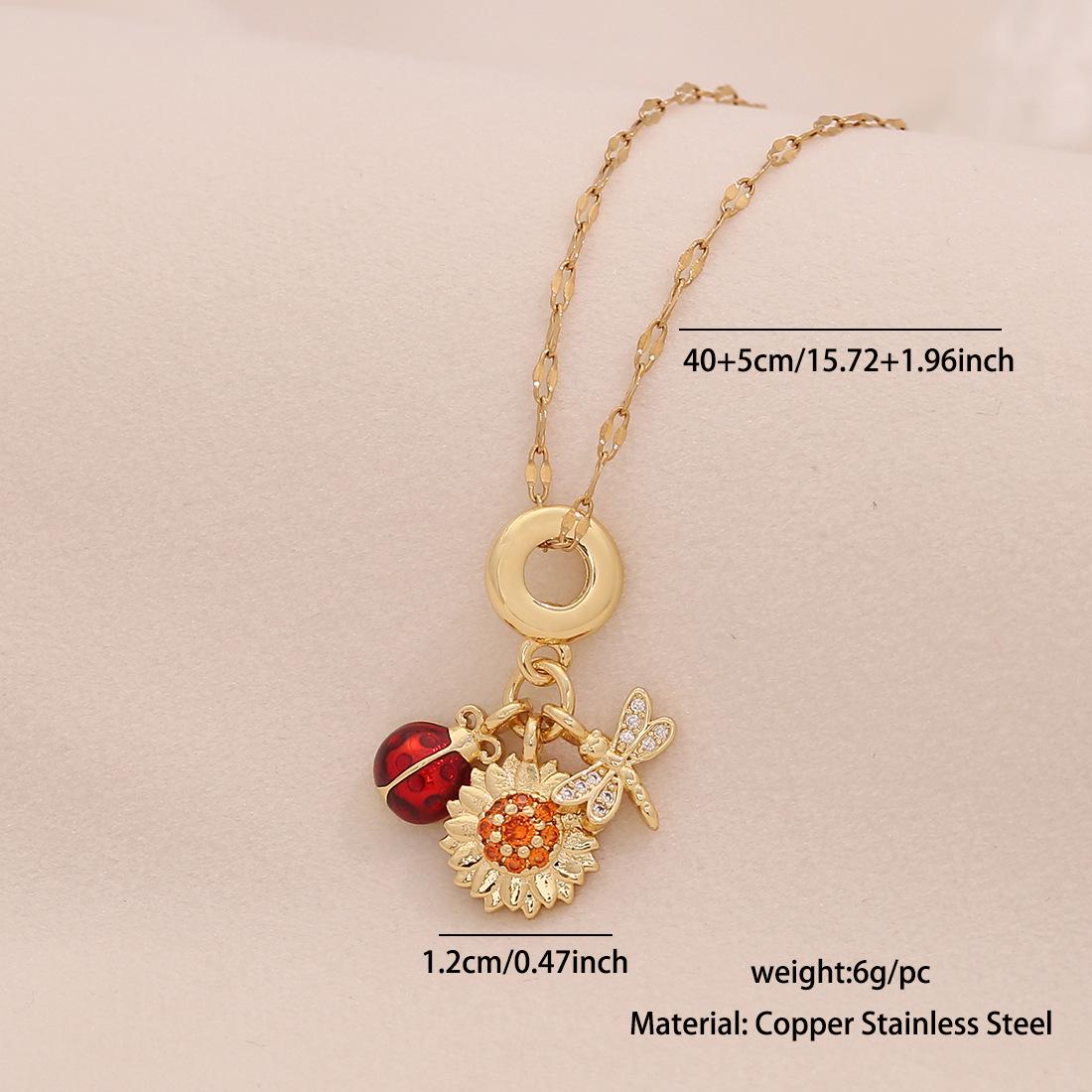 

Rhinestone Four-Leaf Clover Pendant Colorfast DIY Necklace Fashion Heart Daisy Jewelry