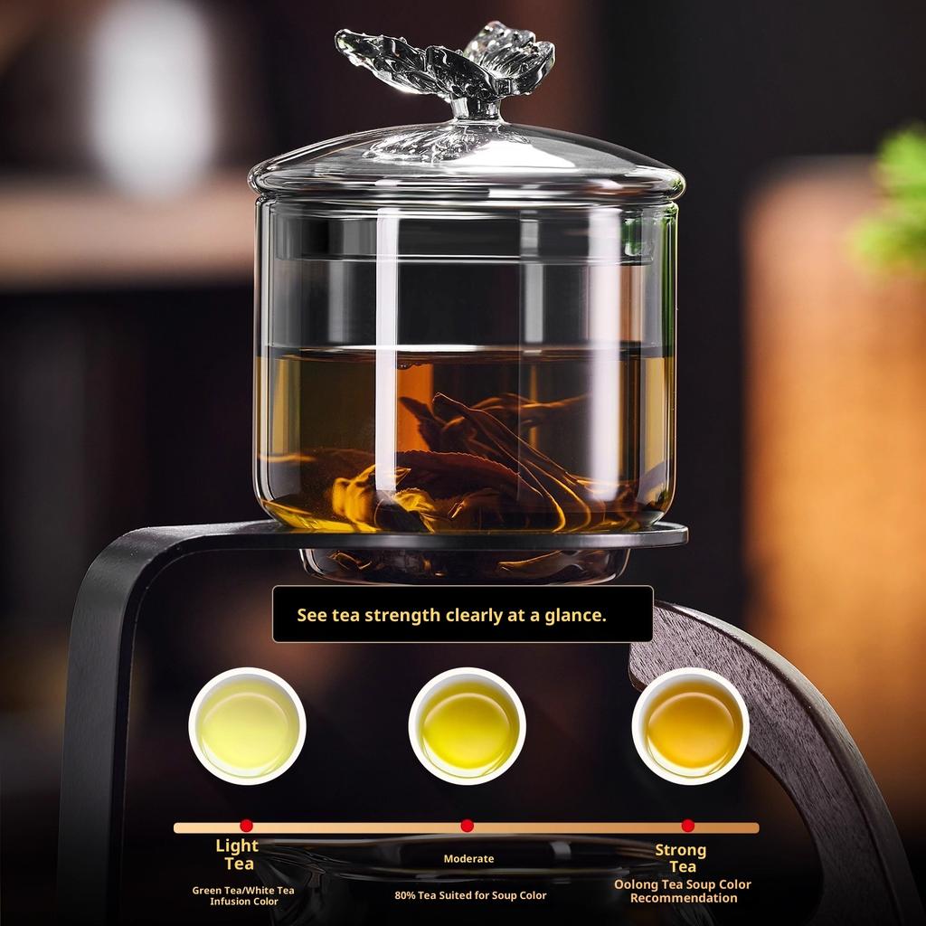Gianxi Glass Magnetic Automatic Tea Filtering Kung Fu Tea Set 2025 New Home Lazy Tea God Tool Magnetic Teapot