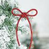 6 Pieces Set Twist Tie Attachment Christmas Bows Ornaments Glitter Finish Elegant Christmas Tree Decorations