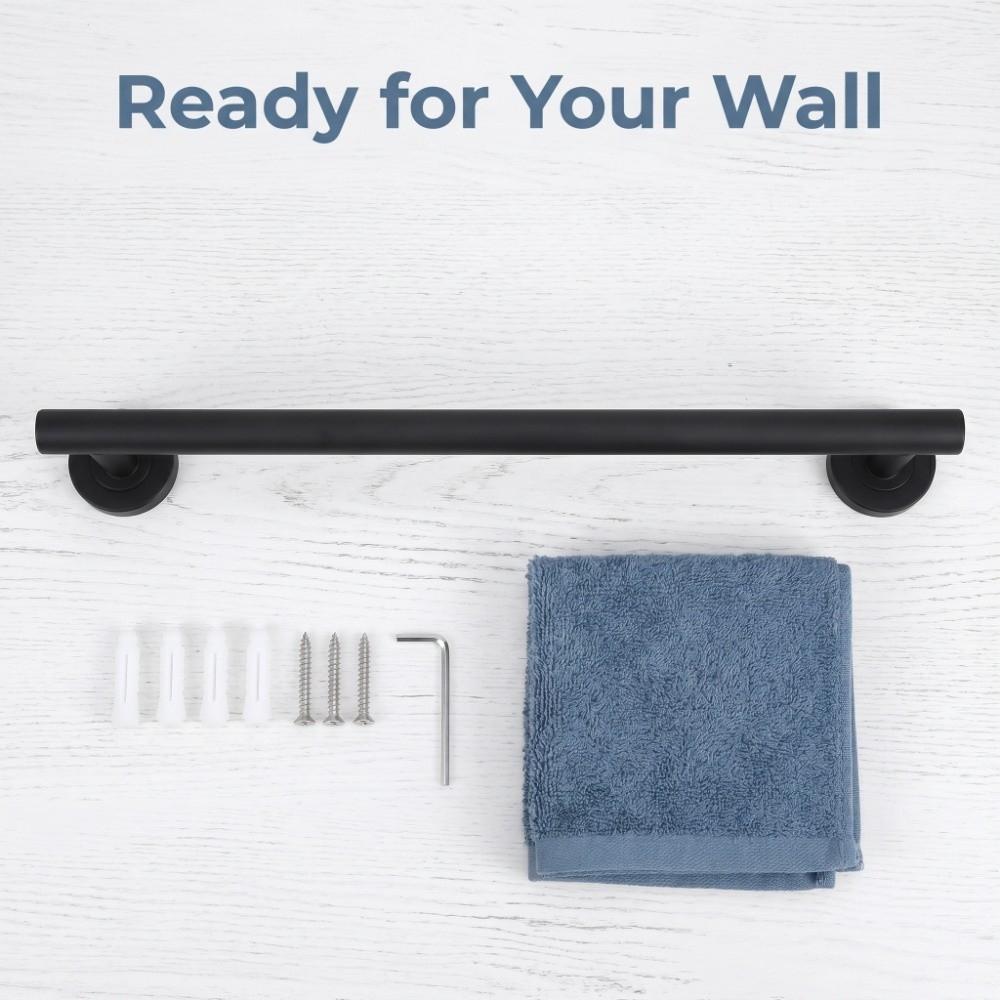 Stainless Steel Towel Rack Black Towel Hanger Towel Bar Bathroom Kitchen Washroom
