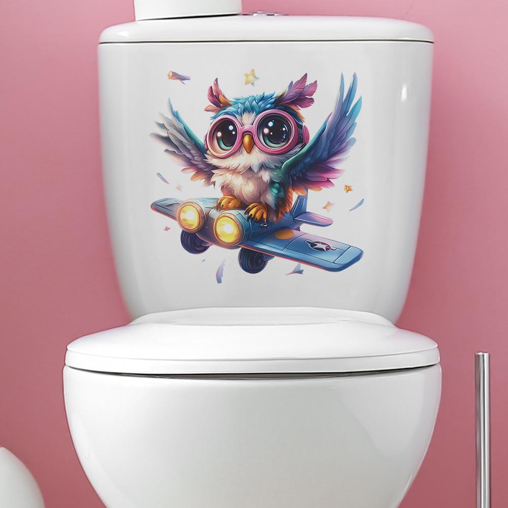 Cartoon Dreamy Birds Airplane Wall Sticker Self-Adhesive Removable Bedroom Hallway Dorm Home Decor