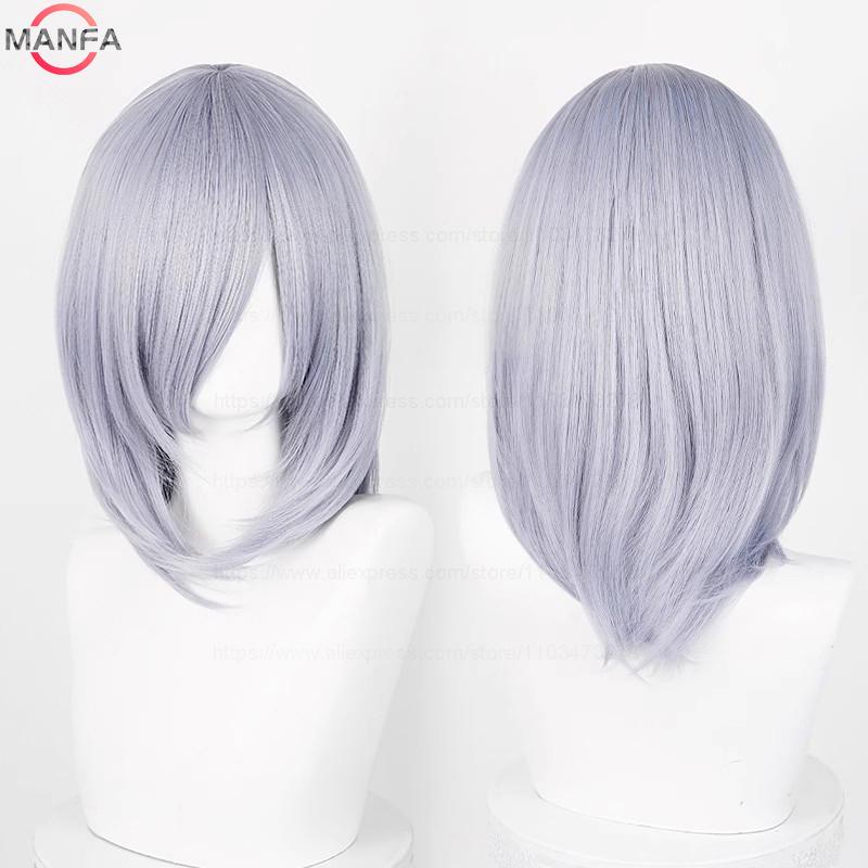 40cm Medium Basic Anime Cosplay Wig Bang Blond  Black White Red Pink Green Brown Gold Blue Heat Resistant Synthetic Hair Wigs