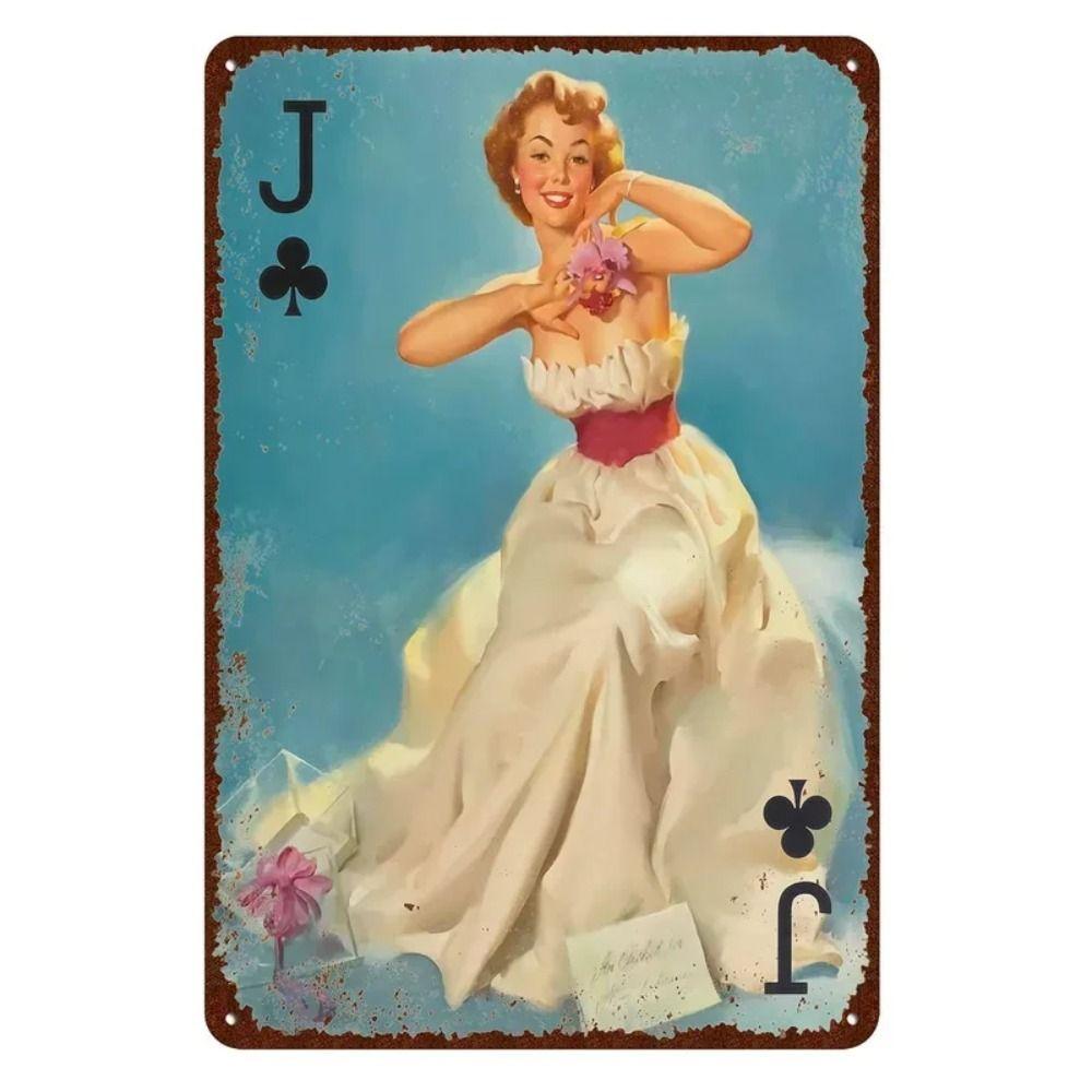 Pin-Up Girl Retro Metallwand Schild 30x20cm