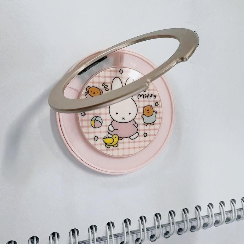 Kawaii Miffy MagSafe Magnetic Phone Holder Cute Pink Cartoon 360° Rotatable Stand for IPhone Durable with Strong Magnetic Base
