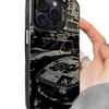 Black Sports Car Protective Case for Apple 16PROMAX/13/11PROMAX, Frosted Design