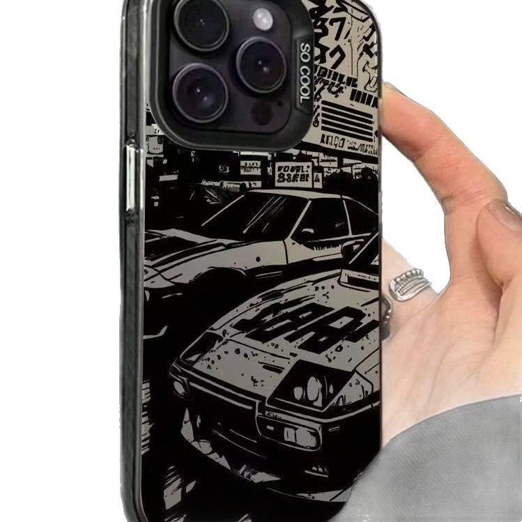 Black Sports Car Protective Case for Apple 16PROMAX/13/11PROMAX, Frosted Design