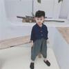 Kids' Retro Japanese-Style Bat Sleeve Lapel Shirt - Cotton & Linen, Spring/Autumn, Baby Boy Outerwear